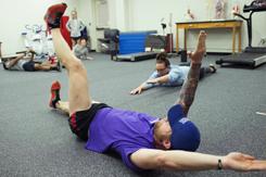 HHP students stretch during lab